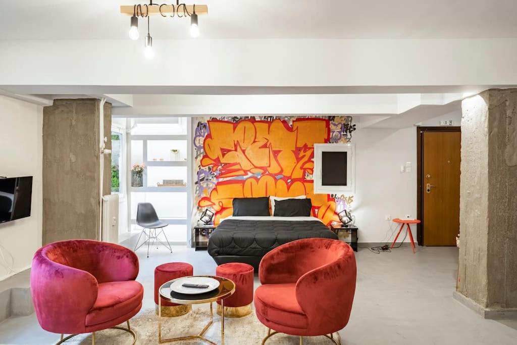 Brand New Modern Street-Style Studio /City Center Atenas Exterior foto